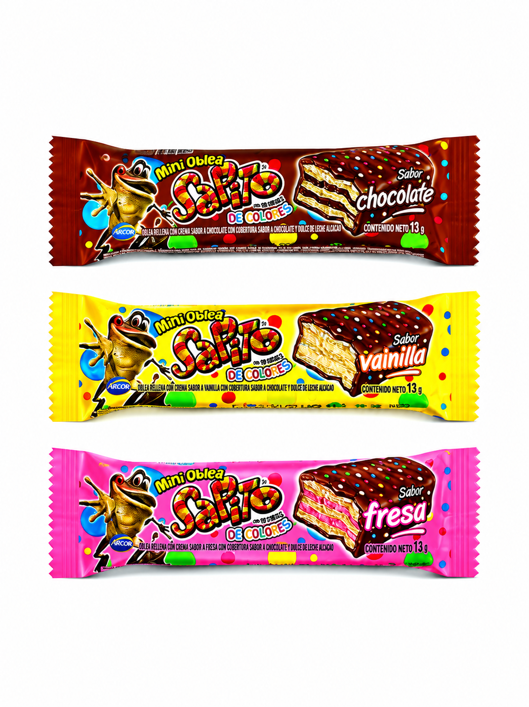 OBLEA SAPITO CHOCOLATE / VAINILLA /  FRUTILLA 13g