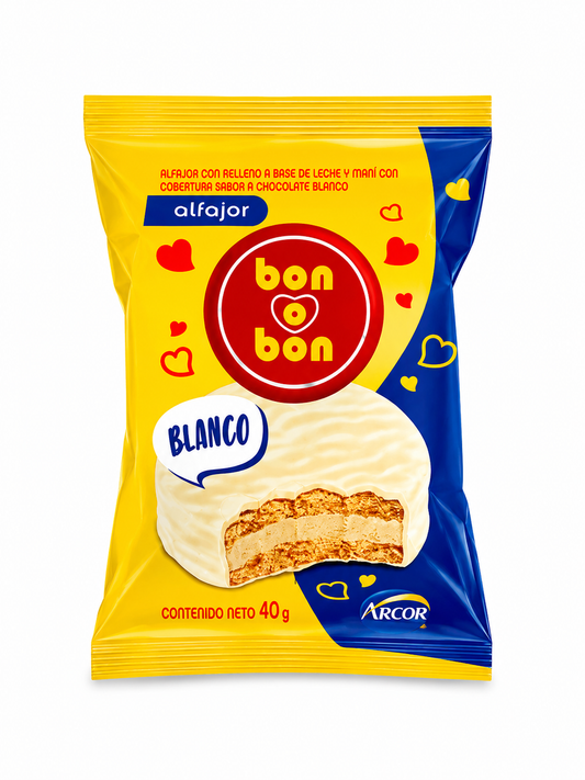 ALFAJOR BON O BON BLANCO 40g