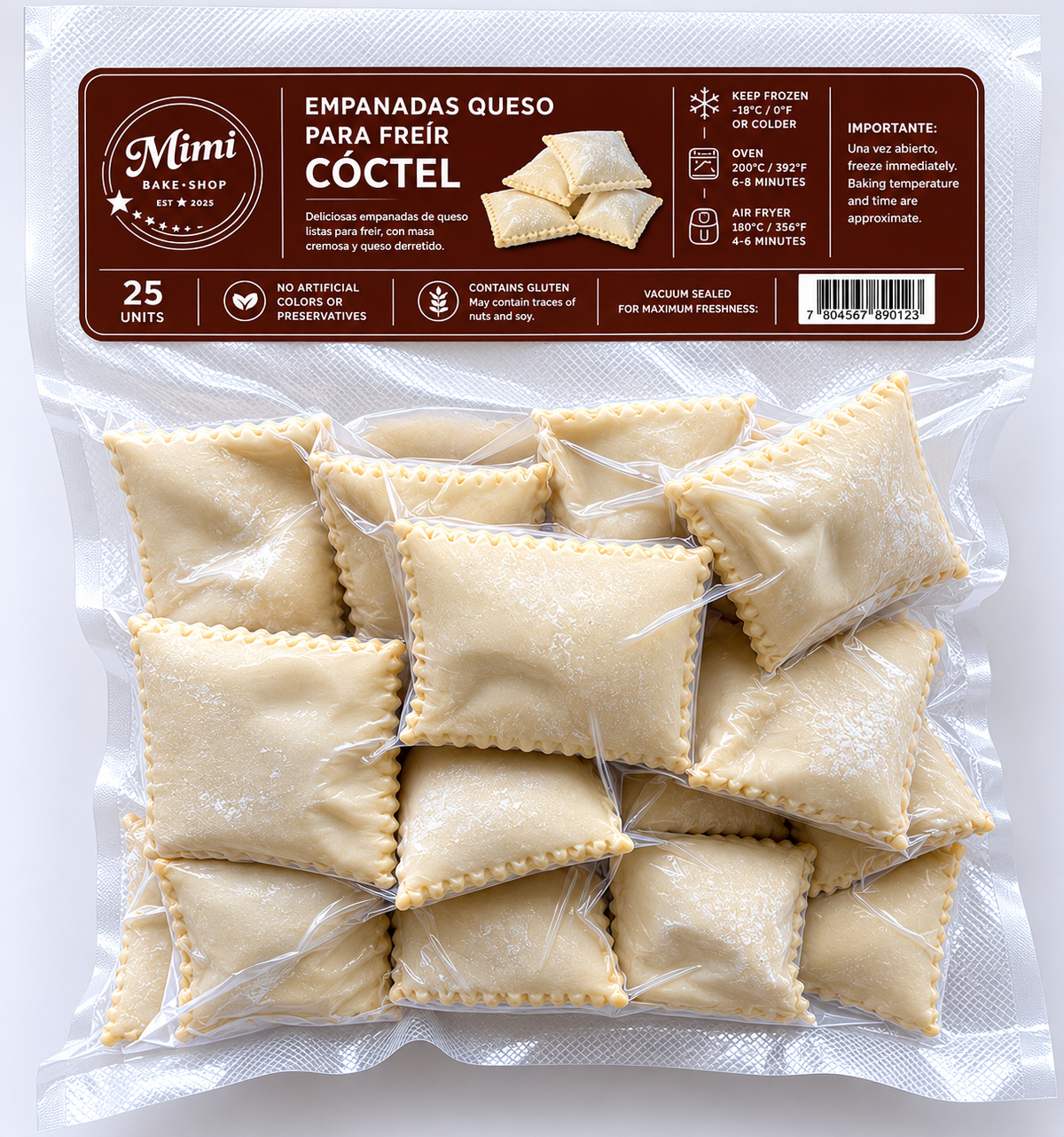 EMPANADAS DE QUESO COCTEL SIZE (cheese) 25 UNITS